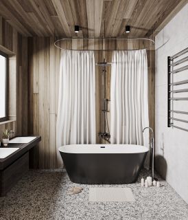 Акриловая ванна Grossman Forta GR-1503MB 170x75см чёрный матовый/белый